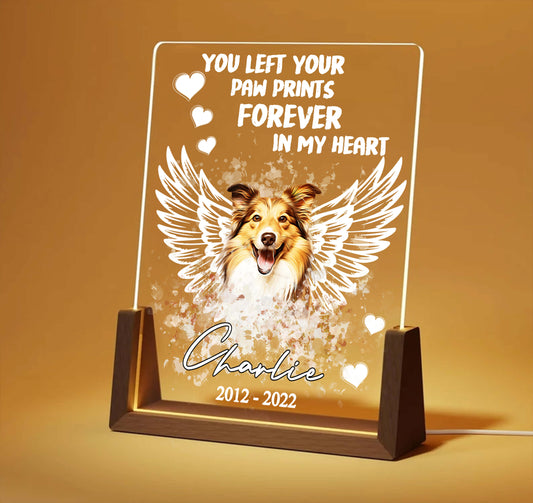 Paw print Forever Memorial Acrylic Plaque