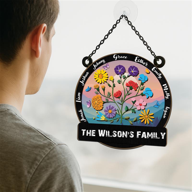 Family Garden Window Hanging Suncatcher Ornament