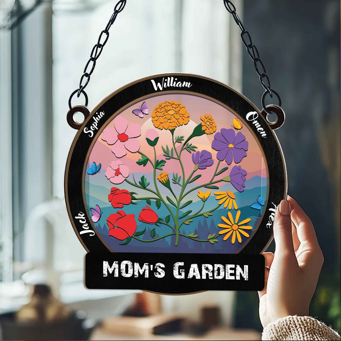 Family Garden Window Hanging Suncatcher Ornament