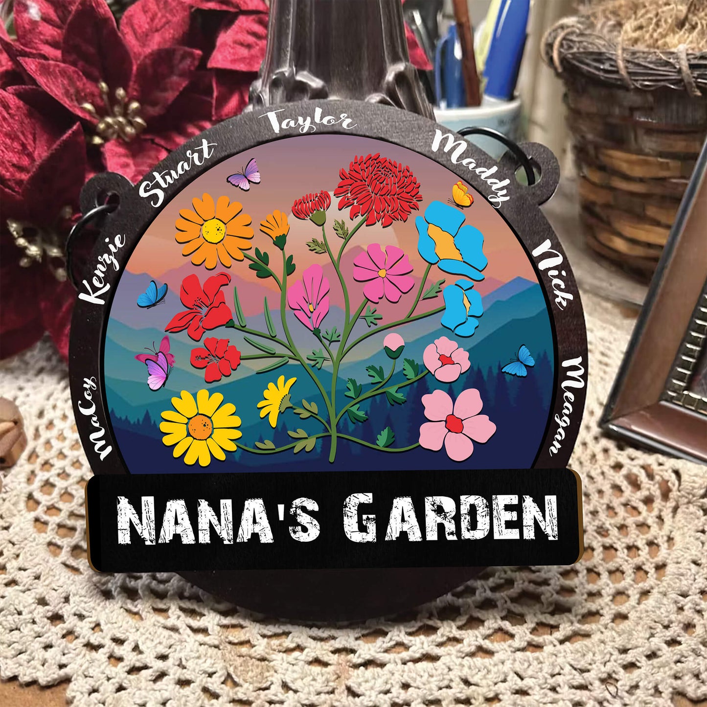 Family Garden Window Hanging Suncatcher Ornament