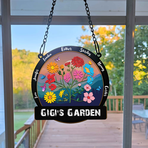 Family Garden Window Hanging Suncatcher Ornament