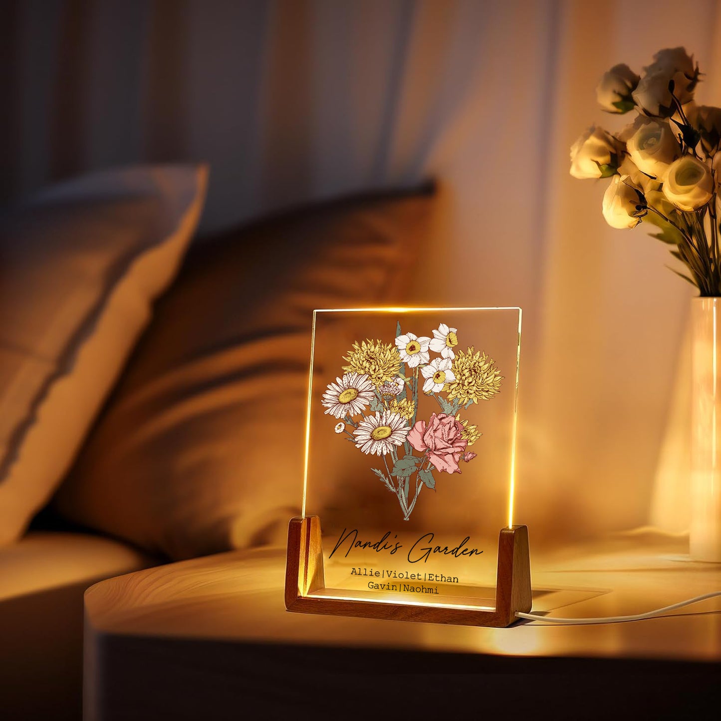 POC Personalisierte Acryl-Plakette mit Geburtsblume