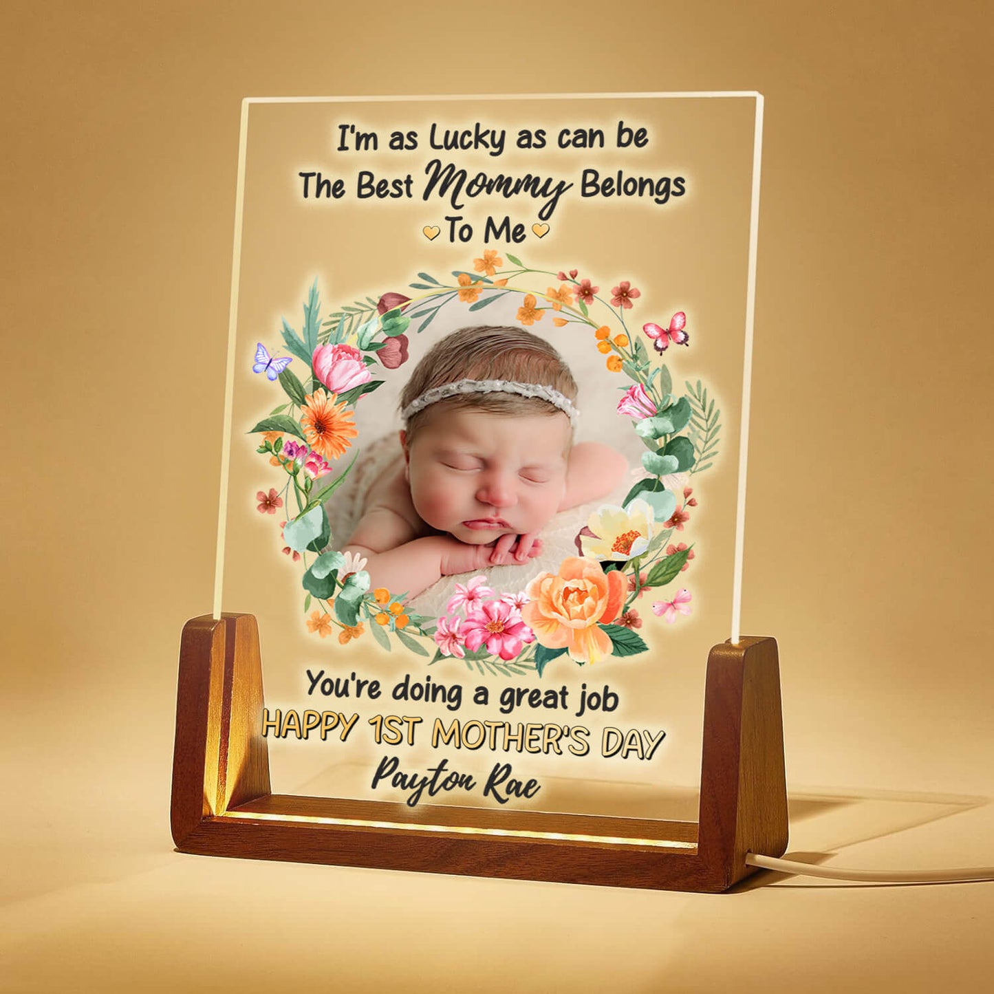 Personalisieren Sie 1st Time Mom LED Acryl-Plakette
