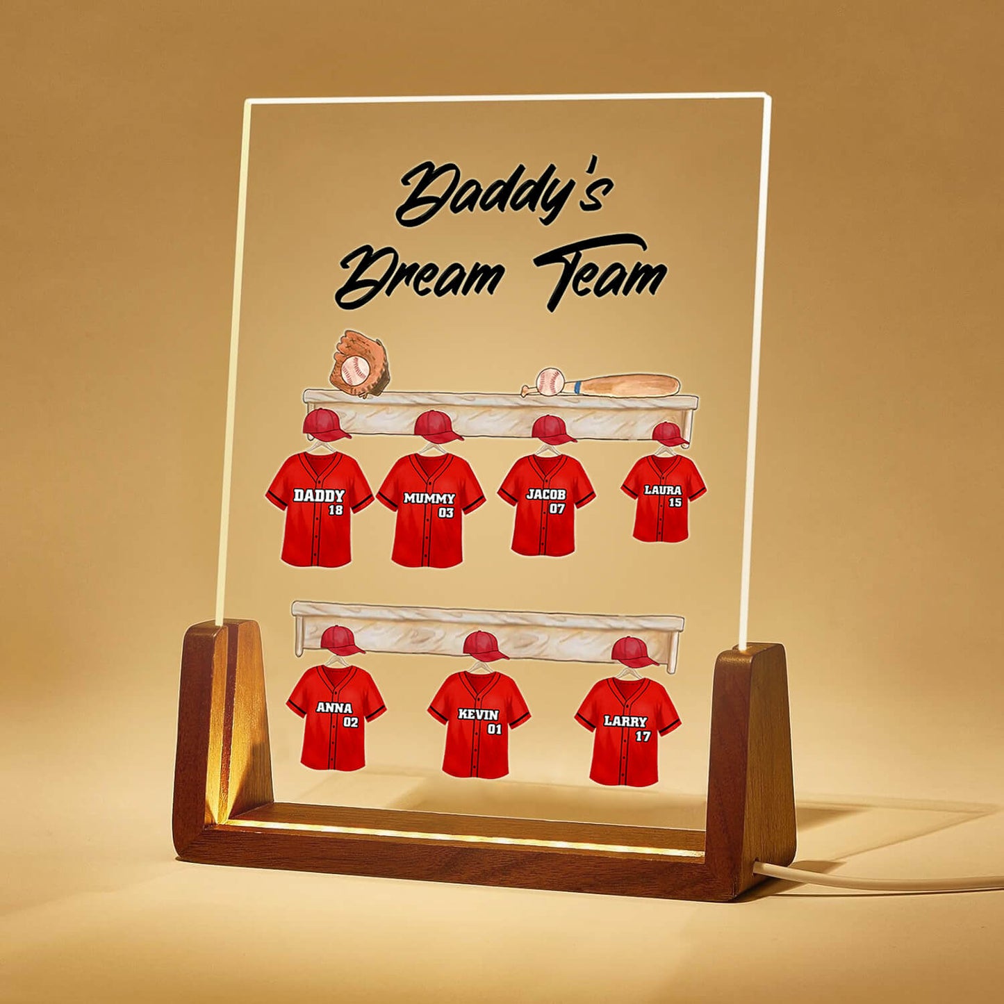Personalisieren Sie Dream Team LED Acryl-Plakette