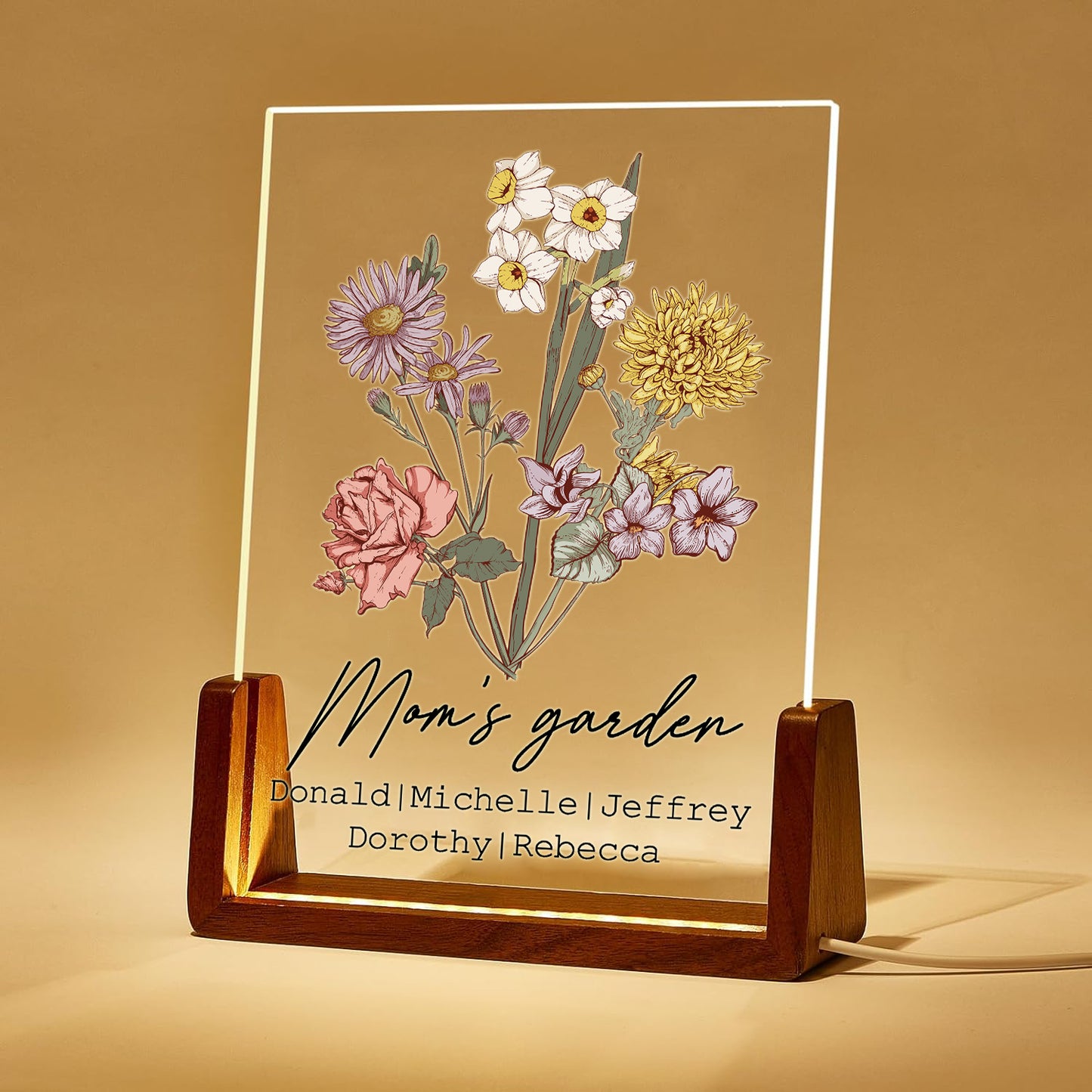 POC Personalisierte Acryl-Plakette mit Geburtsblume