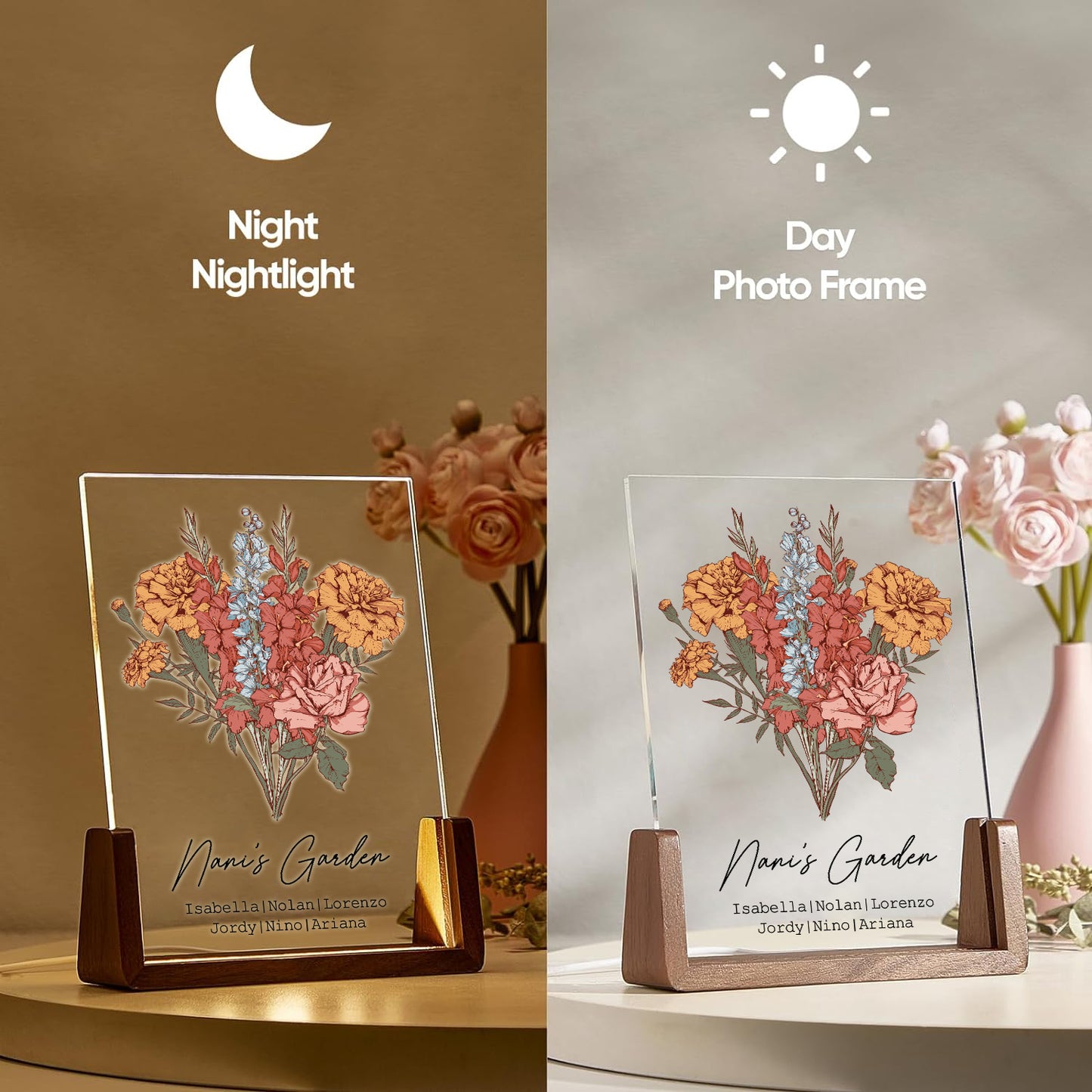 POC Personalisierte Acryl-Plakette mit Geburtsblume