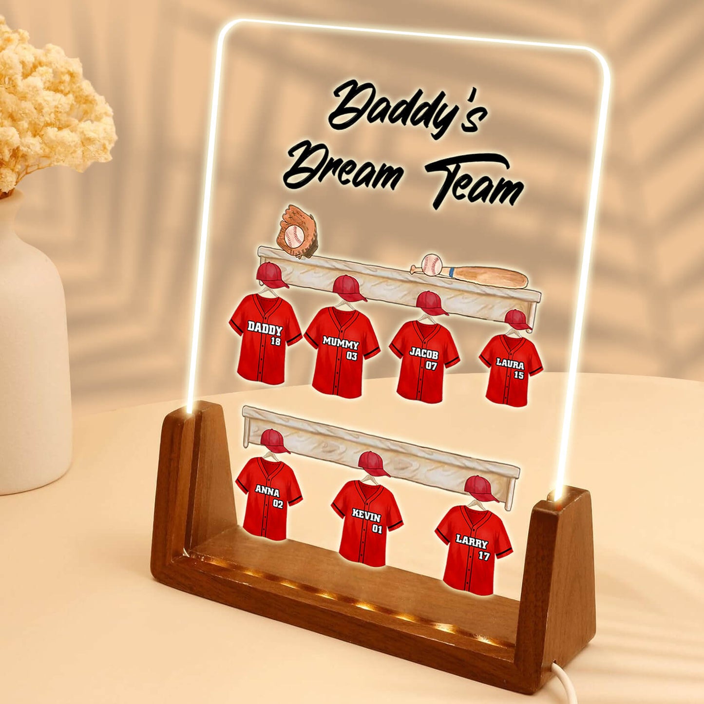 Personalisieren Sie Dream Team LED Acryl-Plakette