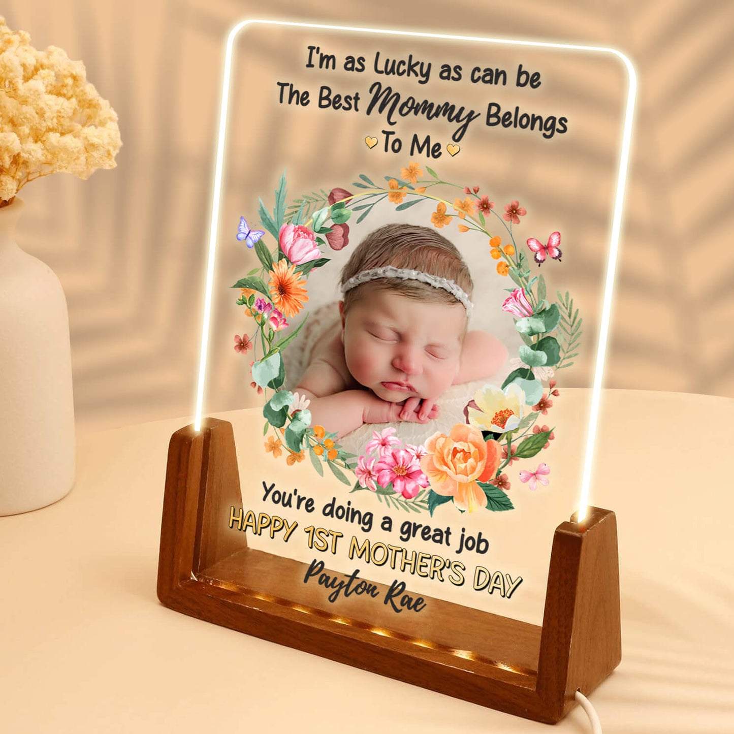 Personalisieren Sie 1st Time Mom LED Acryl-Plakette