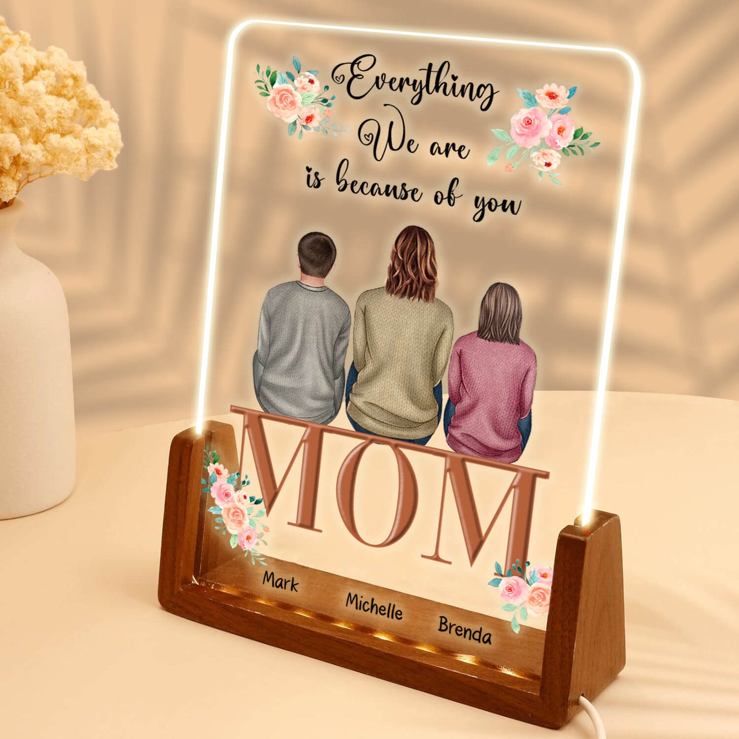 Personalisieren Sie die LED-Acrylplakette „Jugendliche Dankbarkeit“