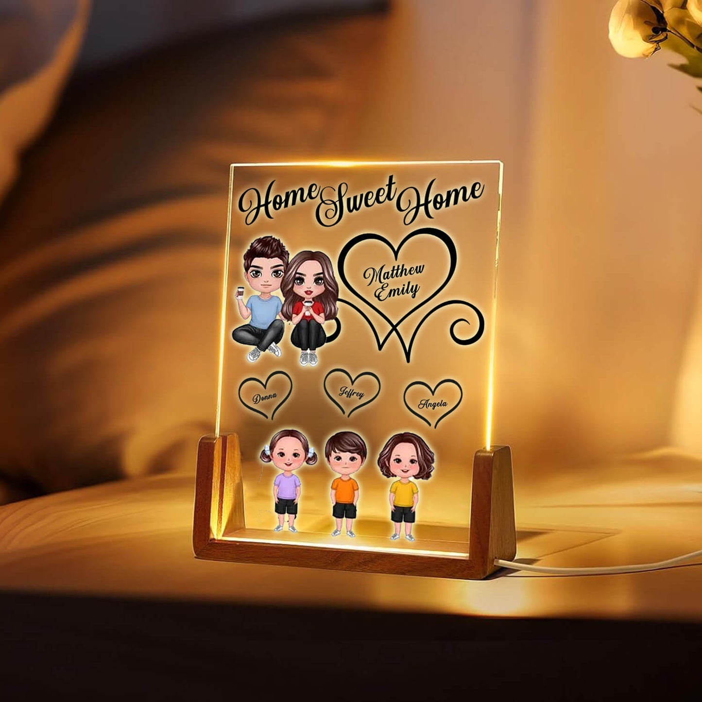 Personalisieren Sie die LED-Licht-Acryl-Plakette mit Ihrer Nachricht zu Hause