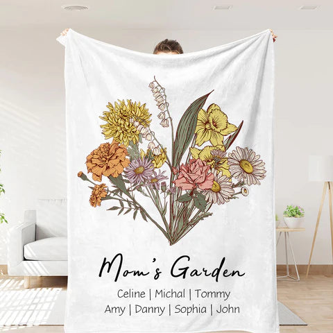 POC Personalisierte Geburtsblumen-Familiendecke