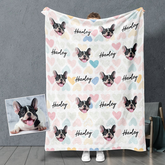 Love Hearts aangepaste huisdier fleece deken