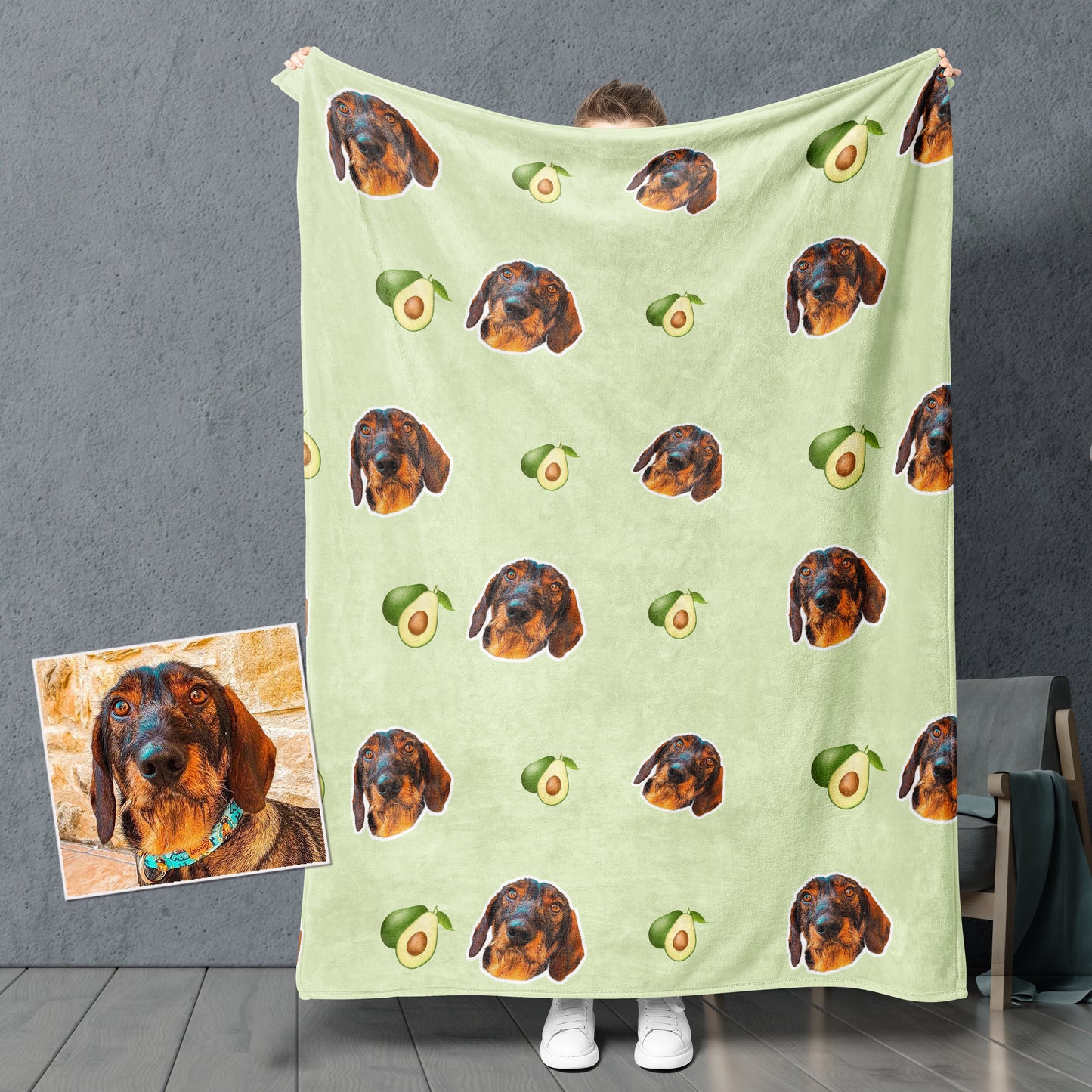 Avocado-Fleecedecke für Haustiere