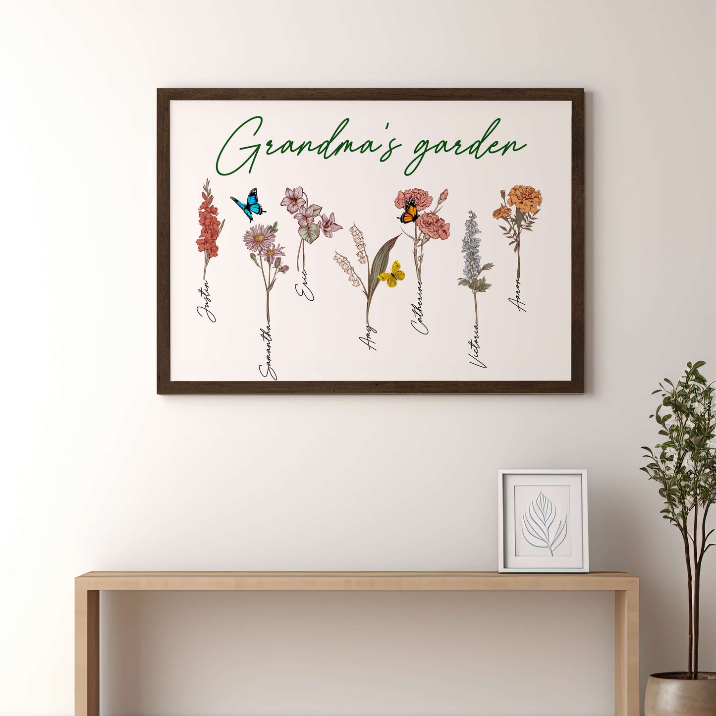 POC Personalisierte Geburtsblume Leinwand