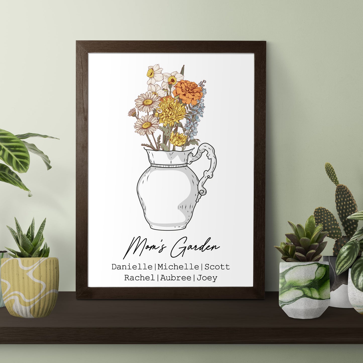 POC Personalisierte Geburtsblume Leinwand