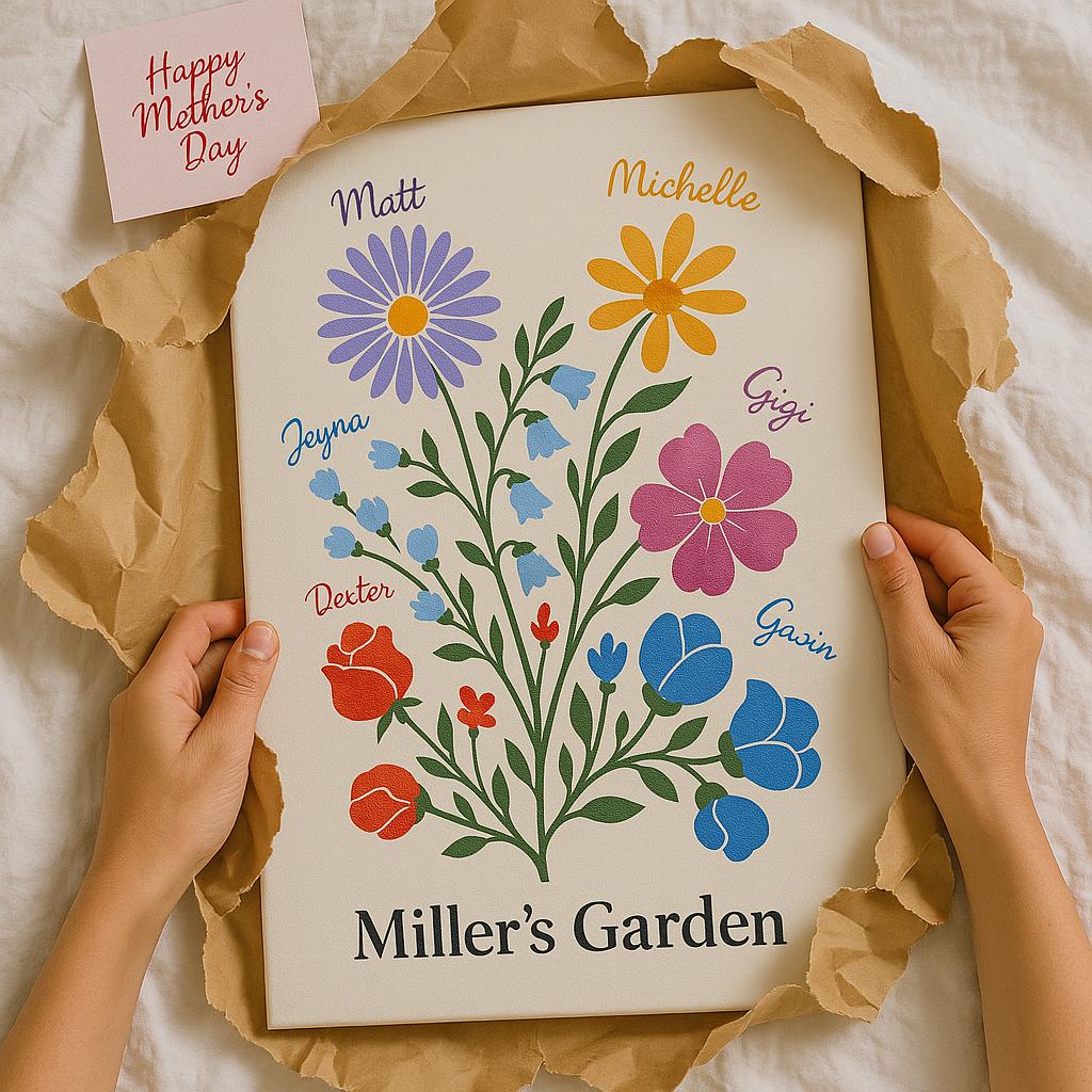 Illustrated Family Garden Poster For MOM