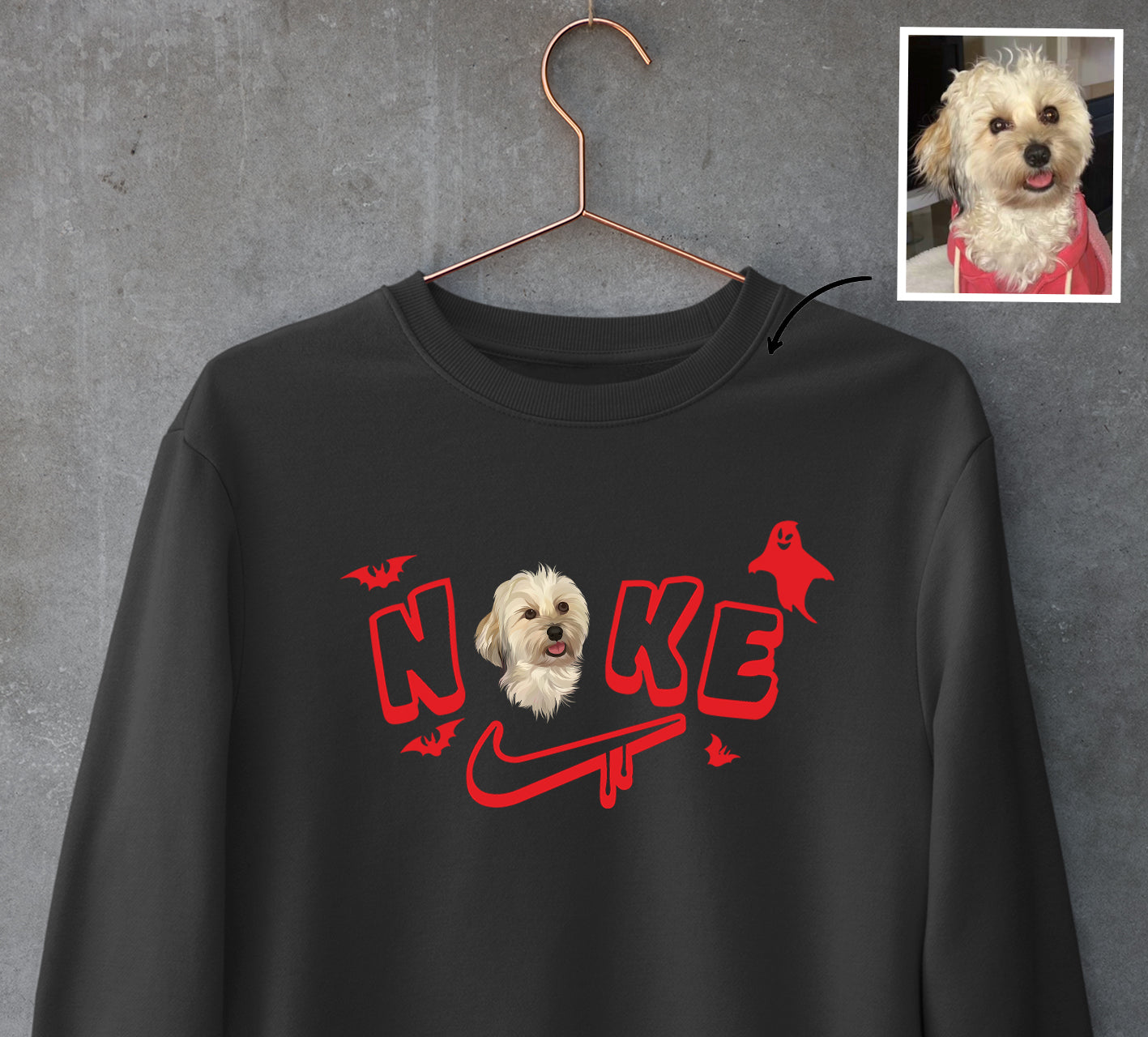 *LIMITED EDITION* Halloween SWOOSH/NKE Pet Face T-shirt/sweater