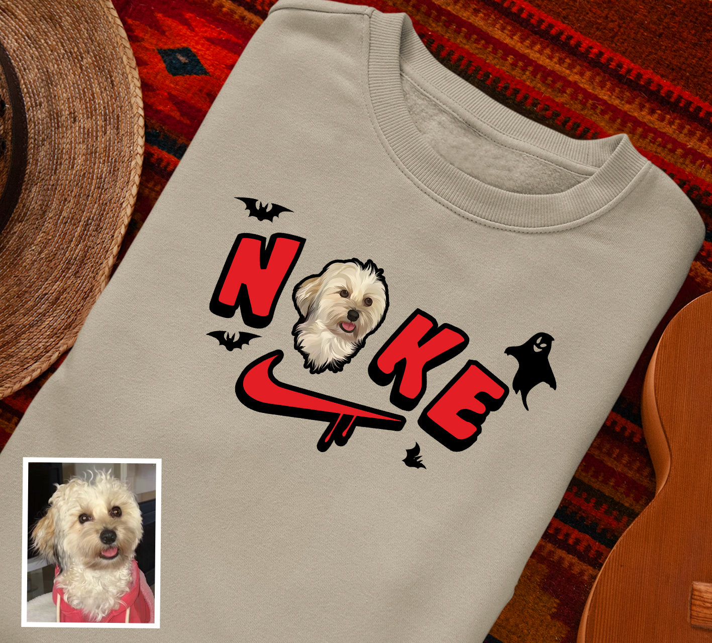 *LIMITED EDITION* Halloween SWOOSH/NKE Pet Face T-shirt/sweater
