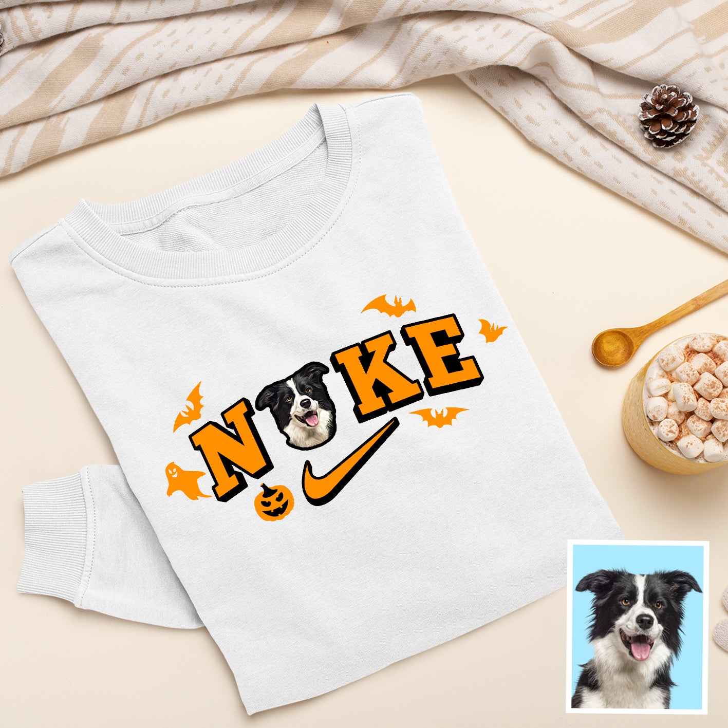 *LIMITED EDITION* Halloween SWOOSH/NKE Pet Face T-shirt/sweater