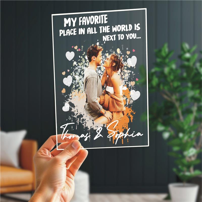 Mein Lieblingsort auf der ganzen Welt ist neben dir - Acrylplakette