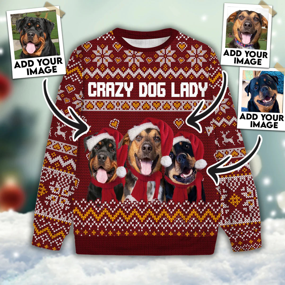 Hässlicher Pullover nach Maß - Crazy Dog Lady