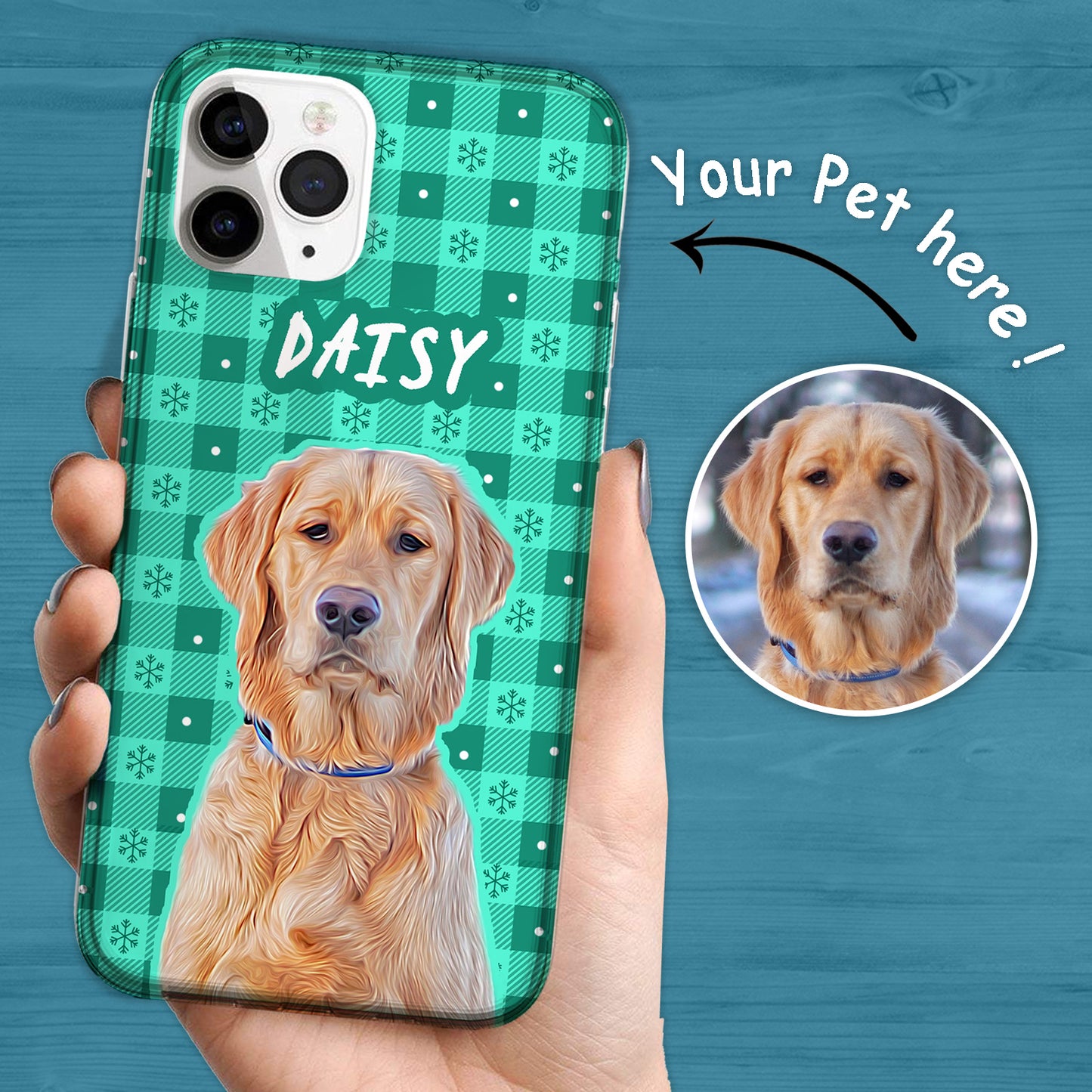 Personalized Snowflake Checked Phone Case
