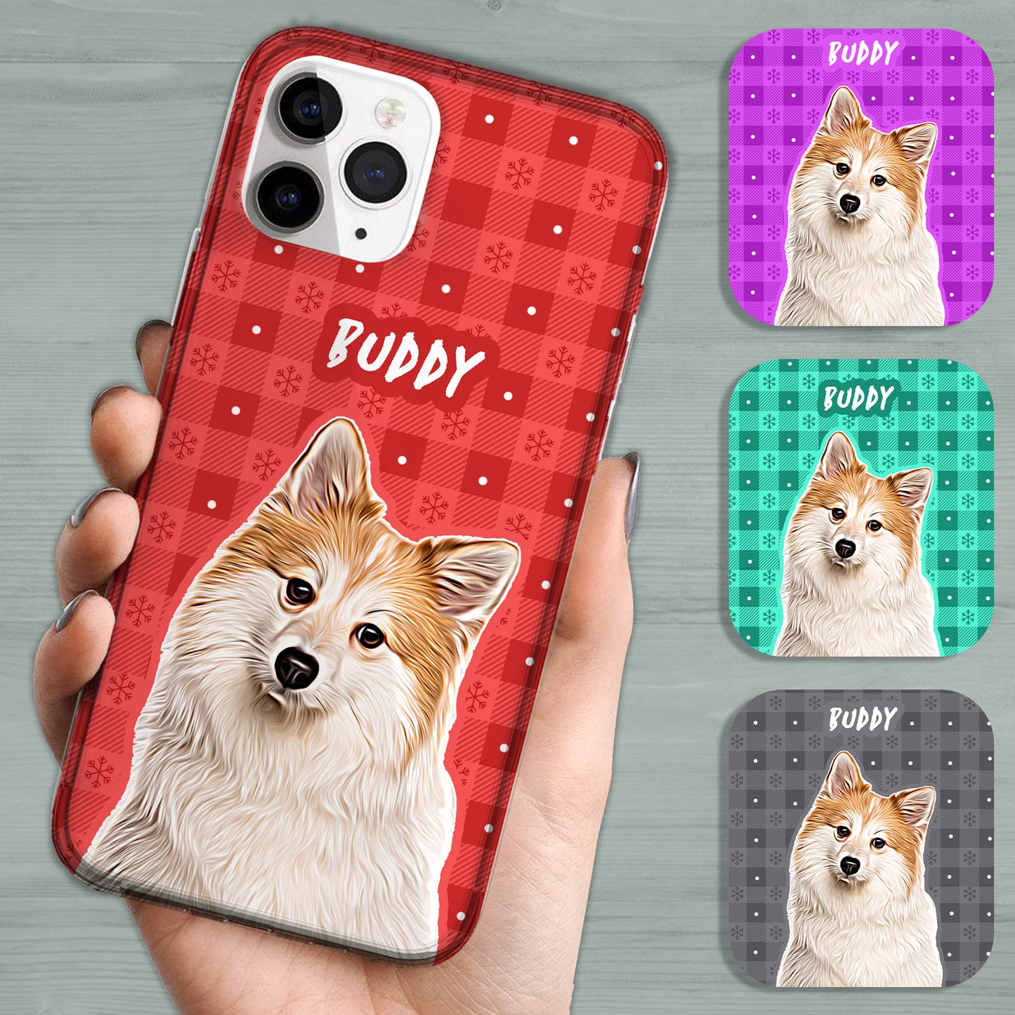 Personalized Snowflake Checked Phone Case