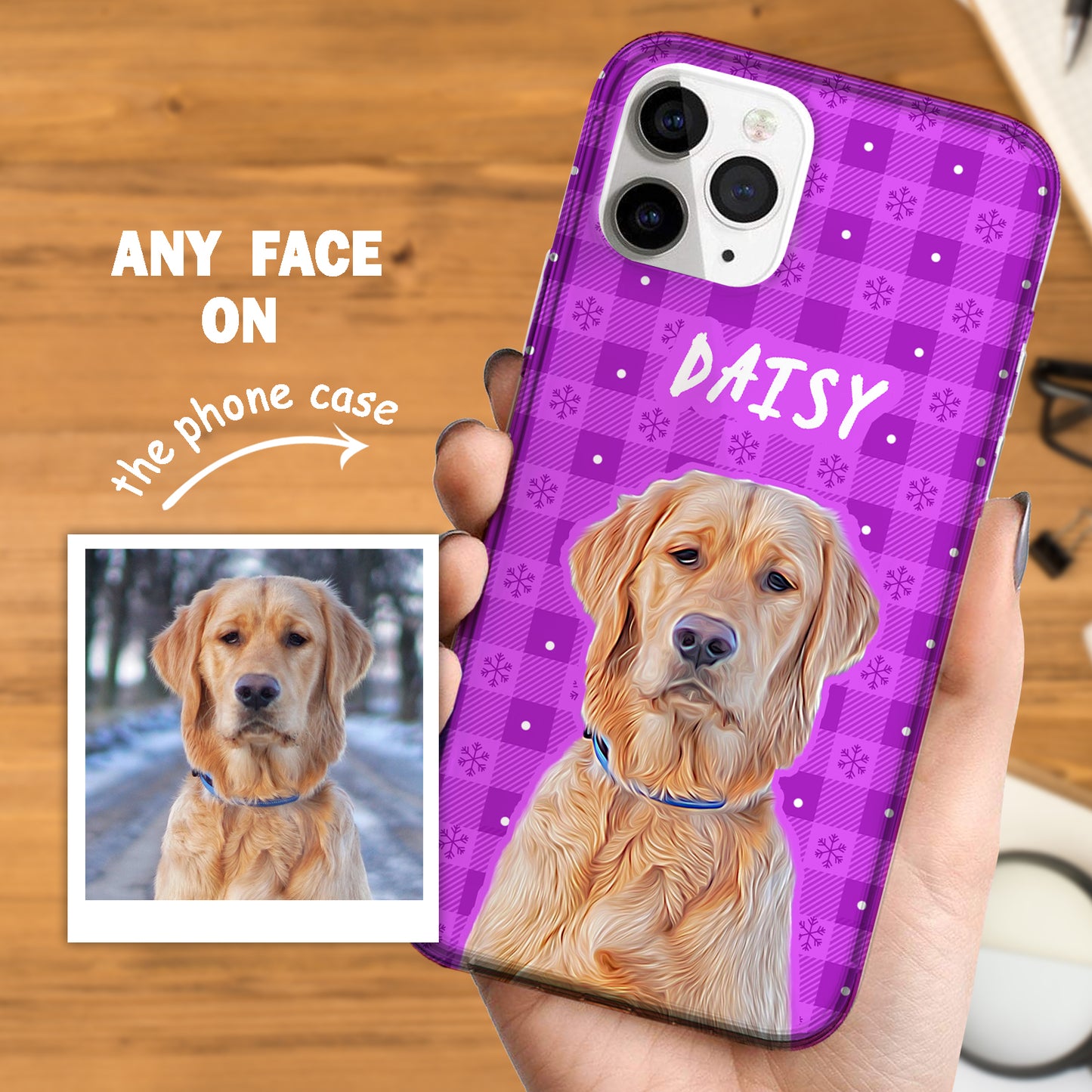 Personalized Snowflake Checked Phone Case