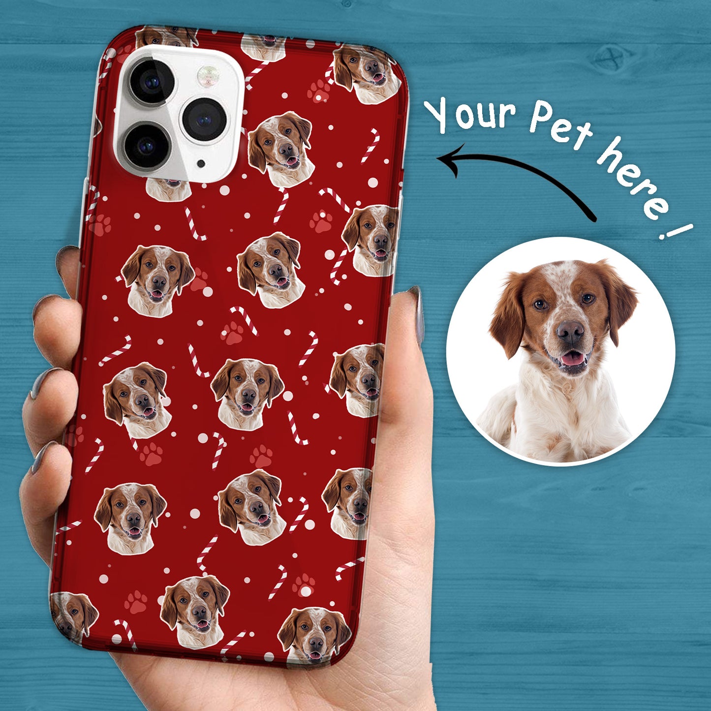 Gepersonaliseerde Candy Cane telefoonhoesje