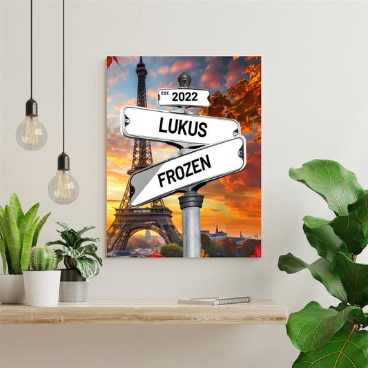 POC Couples Personalized Multi name Canvas — couple portrait showing personalization style and name details