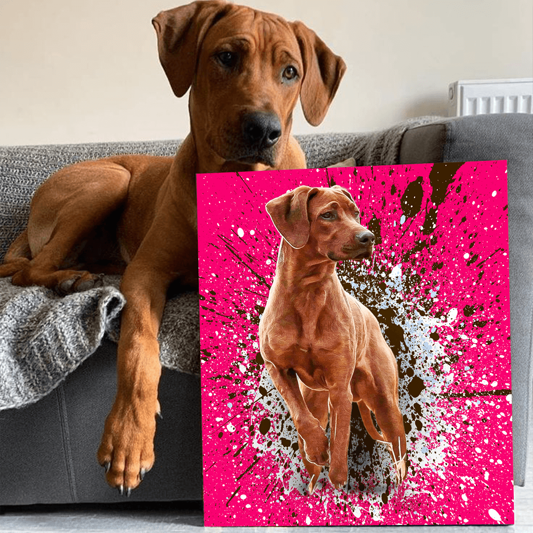 Gepersonaliseerde huisdierkunst - canvas - splashstijl