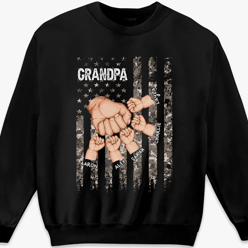 Opa ist wie Papa ohne Regeln - Familie personalisiertes Unisex T-Shirt, Sweatshirt - Vatertag, Geburtstagsgeschenk für Opa