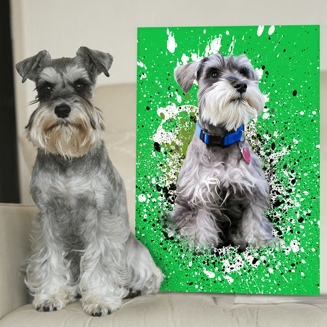 Gepersonaliseerde huisdierkunst - canvas - splashstijl