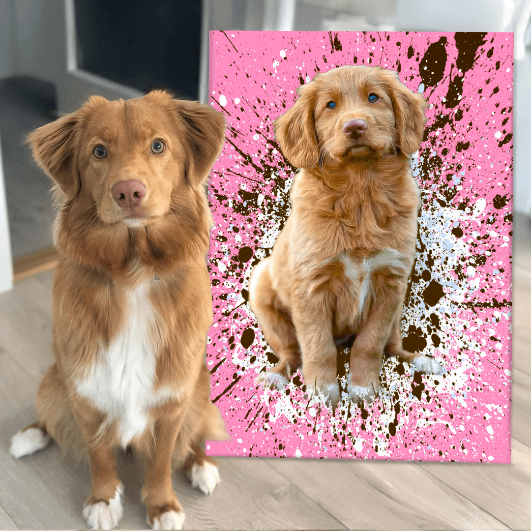 Gepersonaliseerde huisdierkunst - canvas - splashstijl