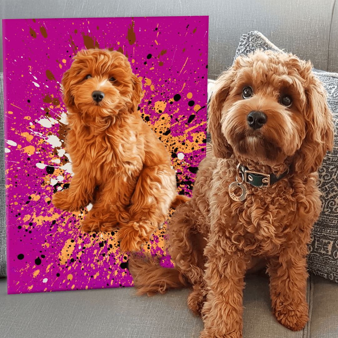 Gepersonaliseerde huisdierkunst - canvas - splashstijl