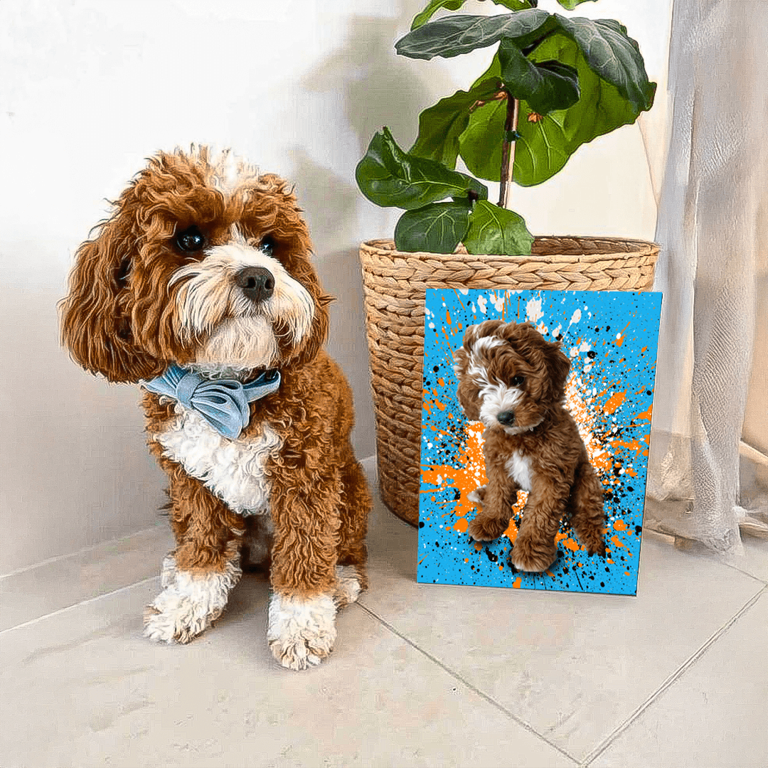 Gepersonaliseerde huisdierkunst - canvas - splashstijl
