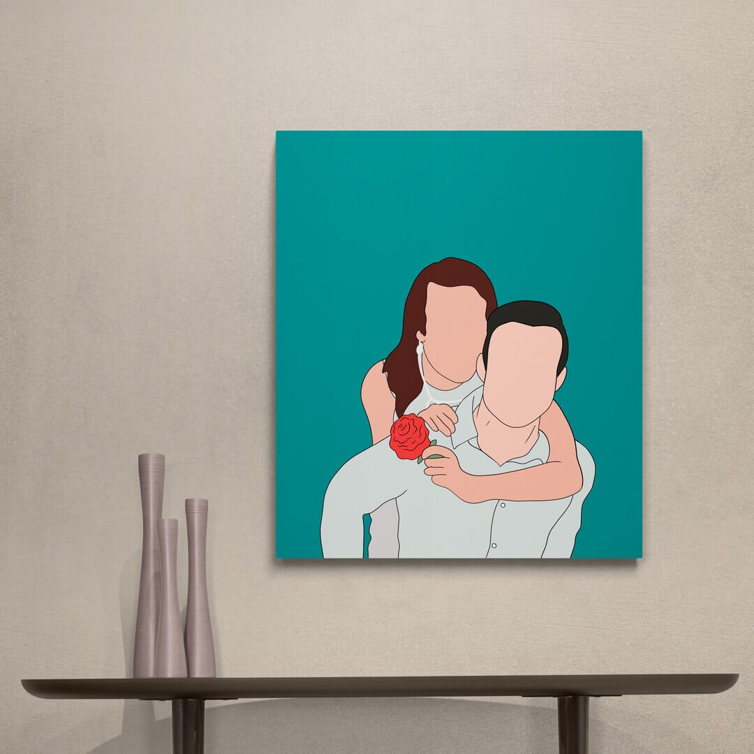 Minimalist Illustrated Art - Custom Portrait - Pet on Canvas