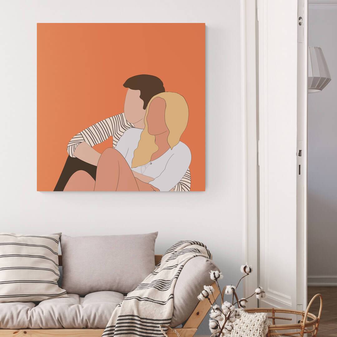 Minimalist Illustrated Art - Custom Portrait - Pet on Canvas