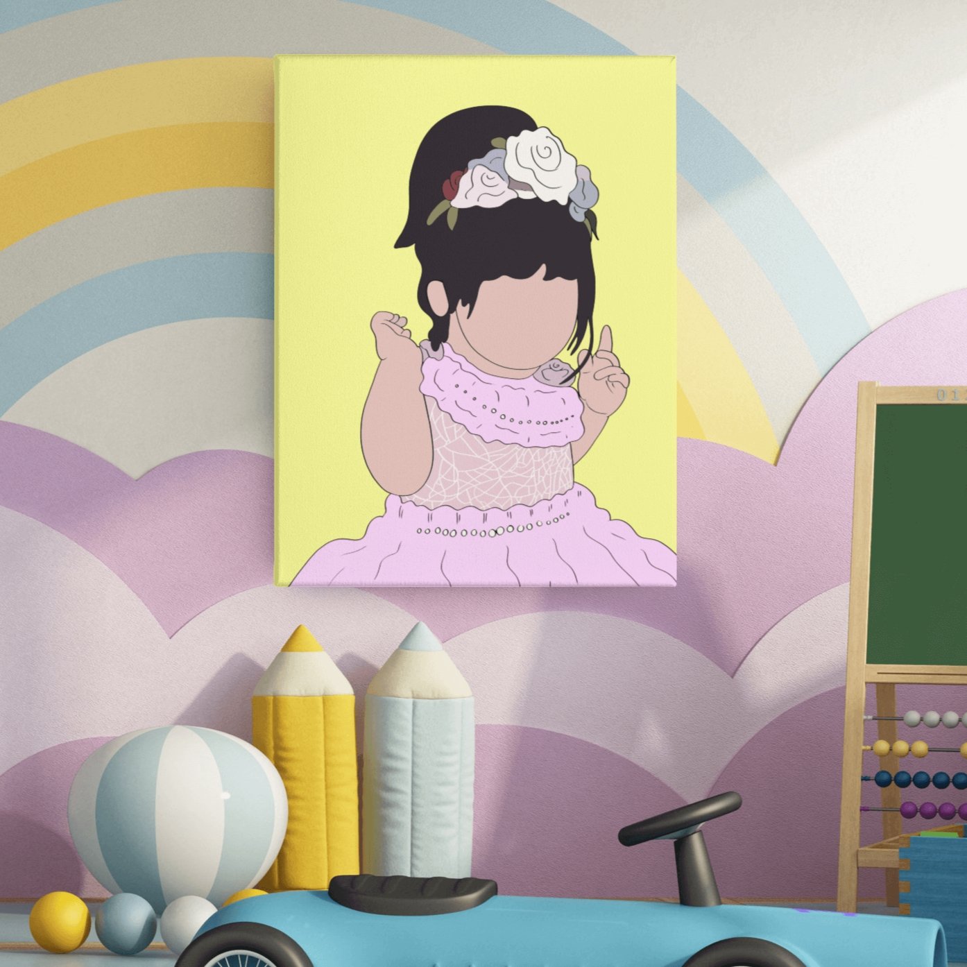 Minimalist Illustrated Art - Custom Portrait - Pet on Canvas