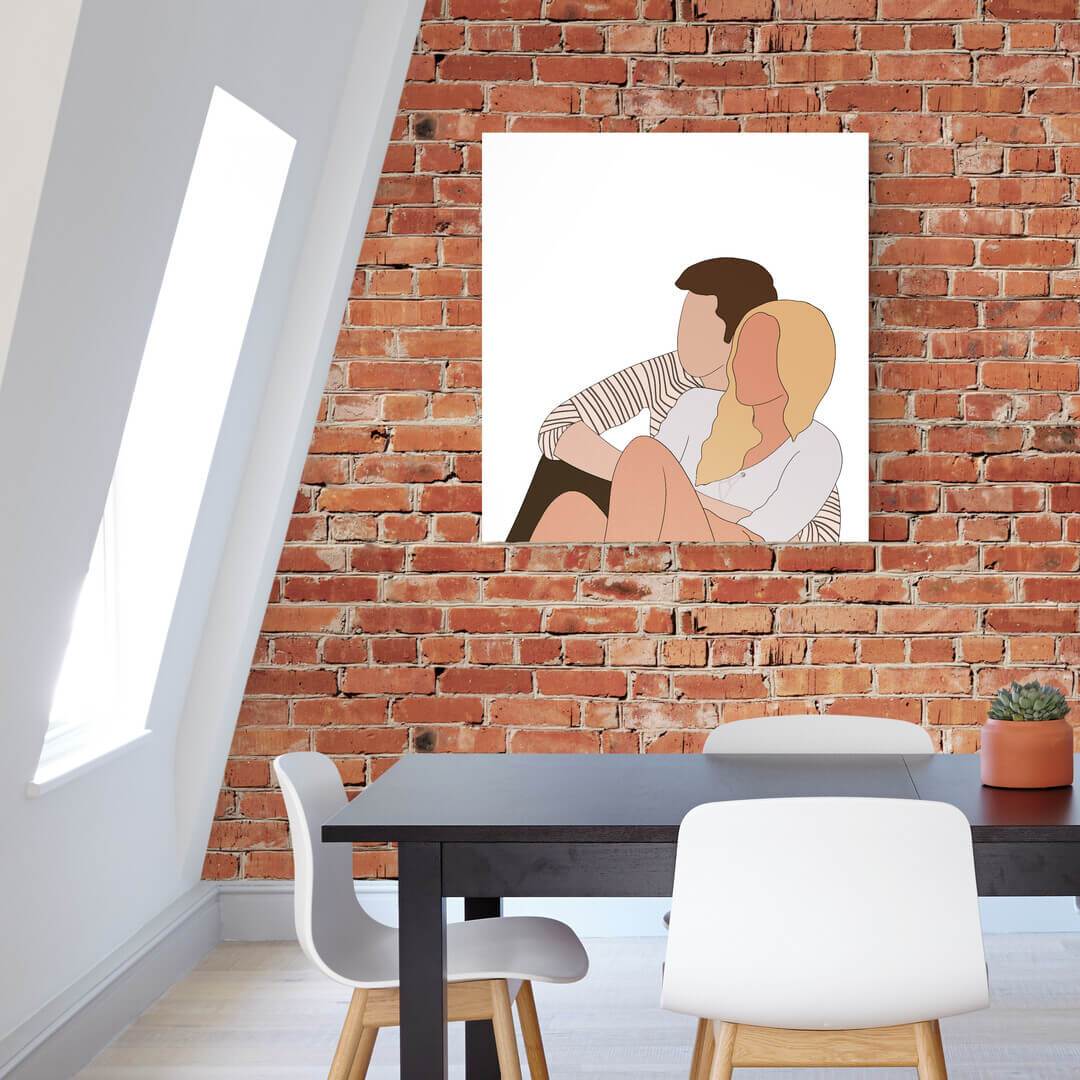 Minimalist Illustrated Art - Custom Portrait - Pet on Canvas