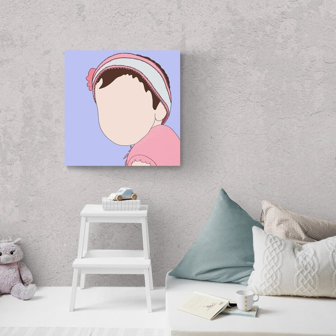 Minimalist Illustrated Art - Custom Portrait - Pet on Canvas