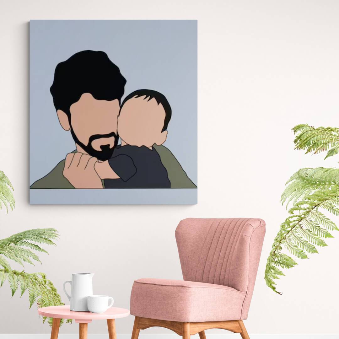 Minimalist Illustrated Art - Custom Portrait - Pet on Canvas