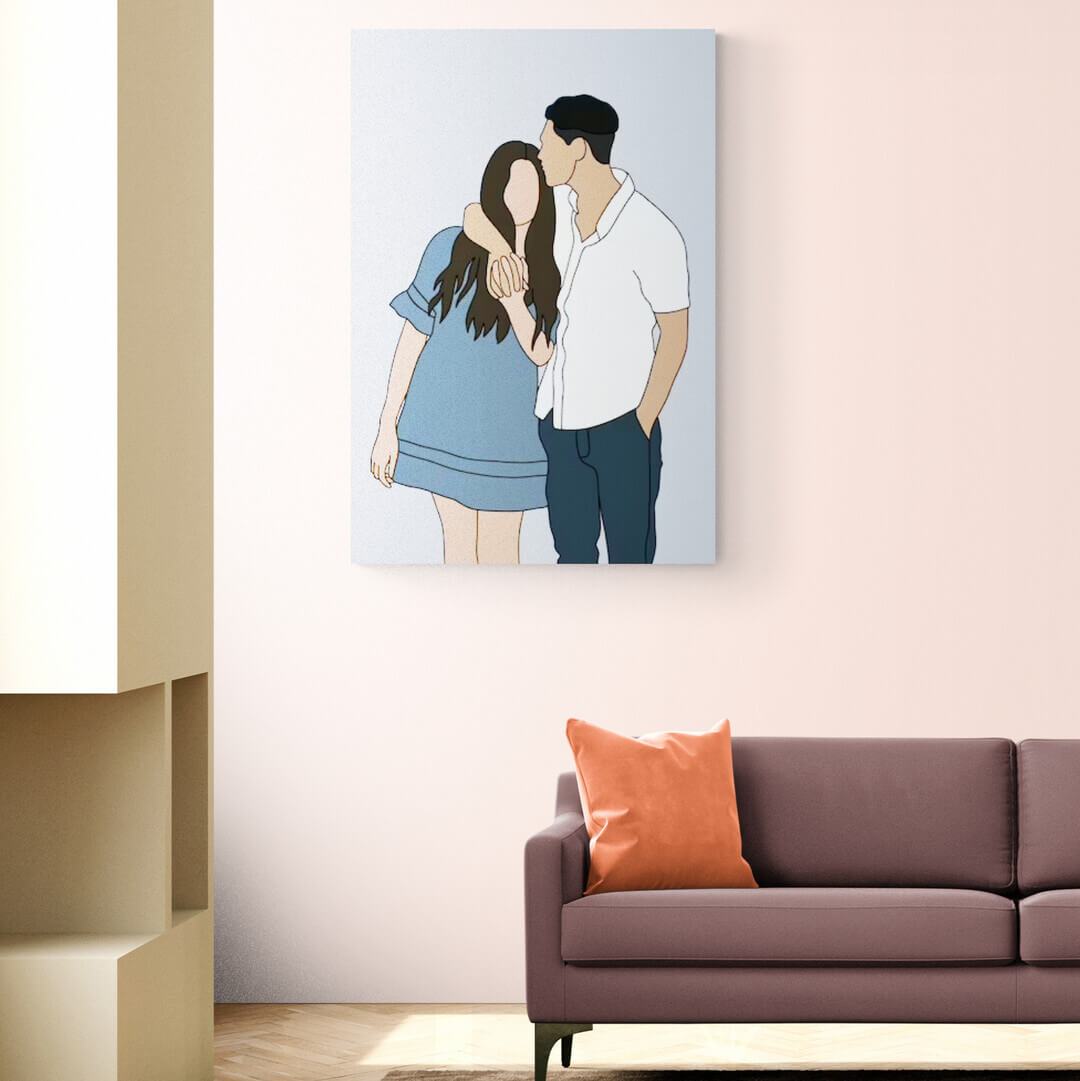 Minimalist Illustrated Art - Custom Portrait - Pet on Canvas
