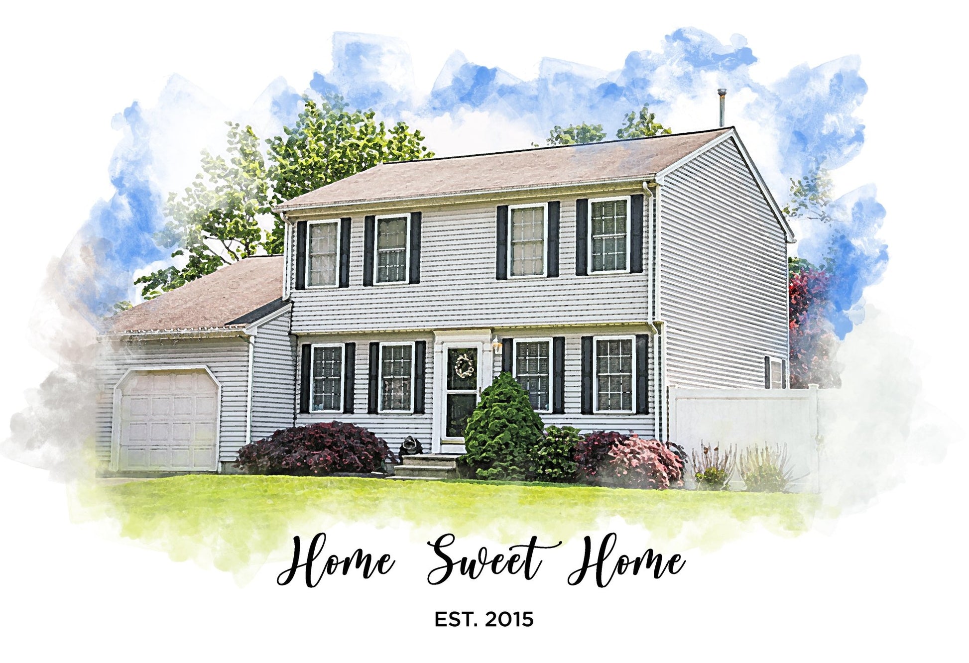 POC Personalized Watercolor House Art - Pet on Canvas