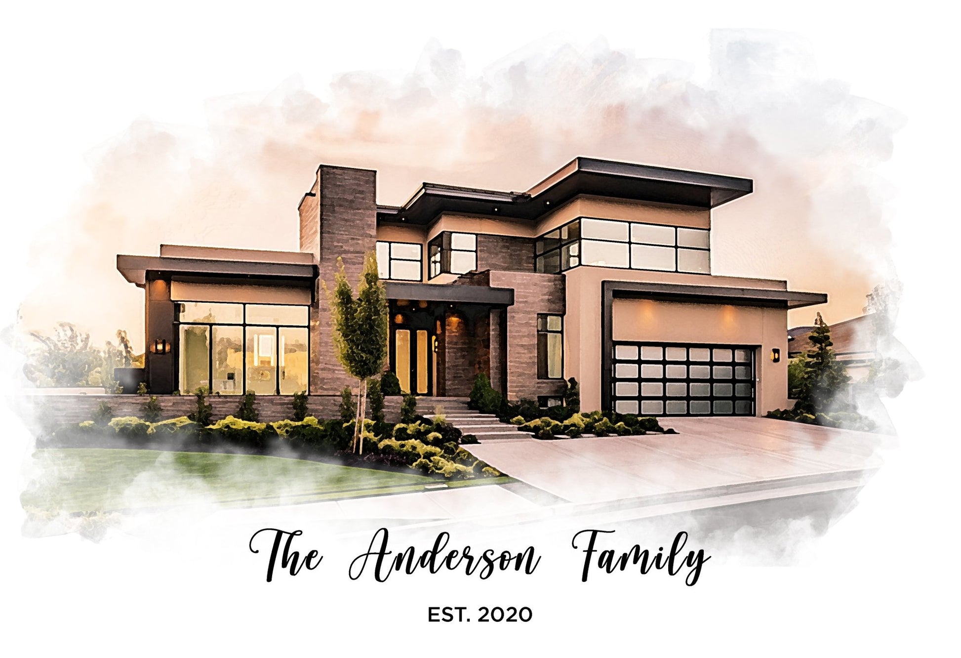 POC Personalized Watercolor House Art - Pet on Canvas