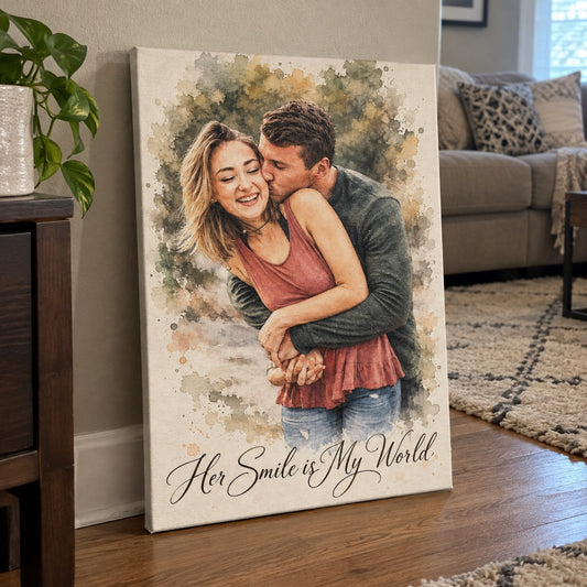 Custom couple portrait, a romantic keepsake and one of the best couple gifts for Christmas