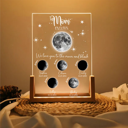 Personalized Moon Phase Mom's Family Acrylic plaque