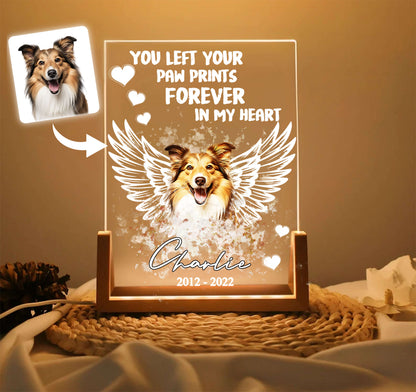 Paw print Forever Memorial Acrylic Plaque