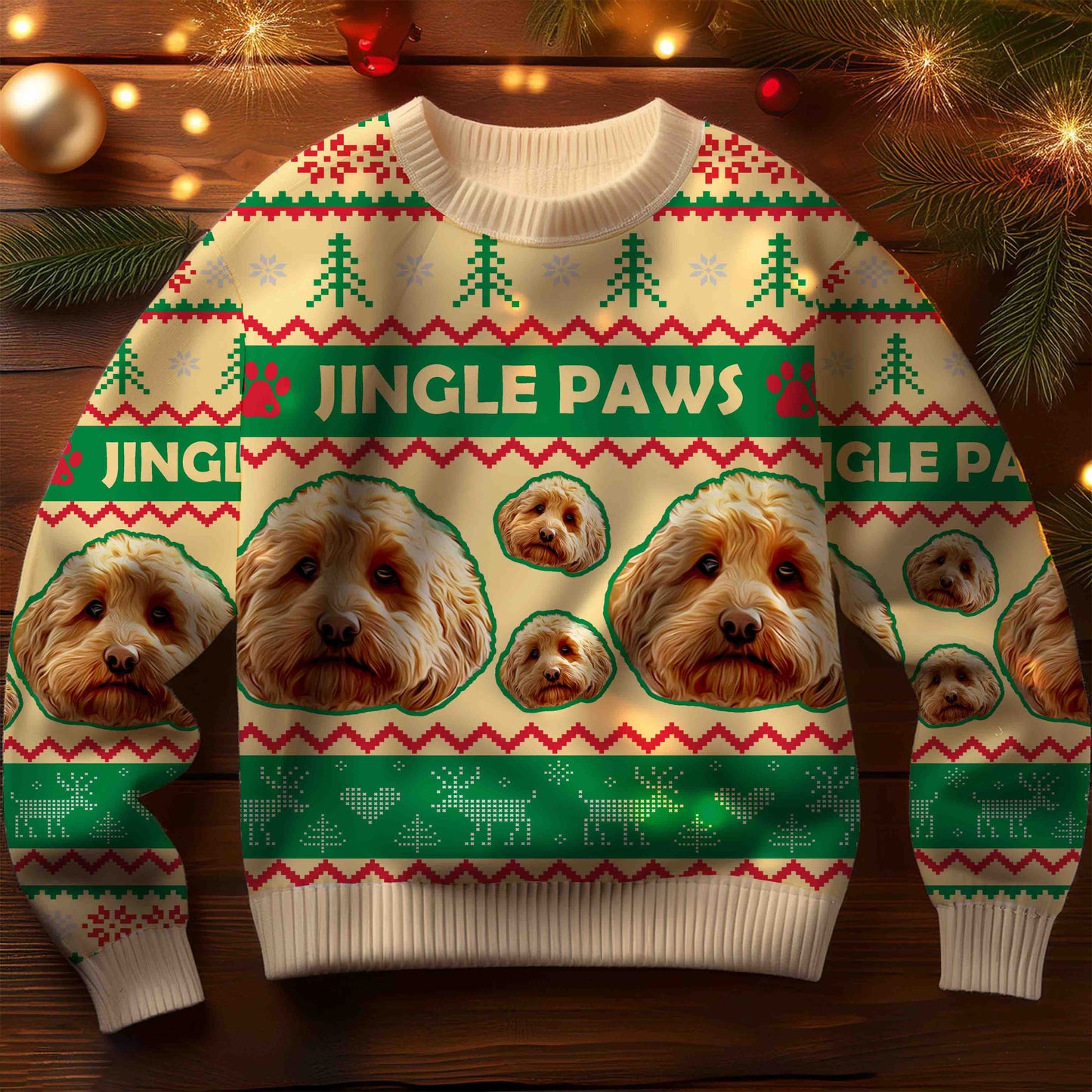 Custom Ugly Sweater - Jingle Paws