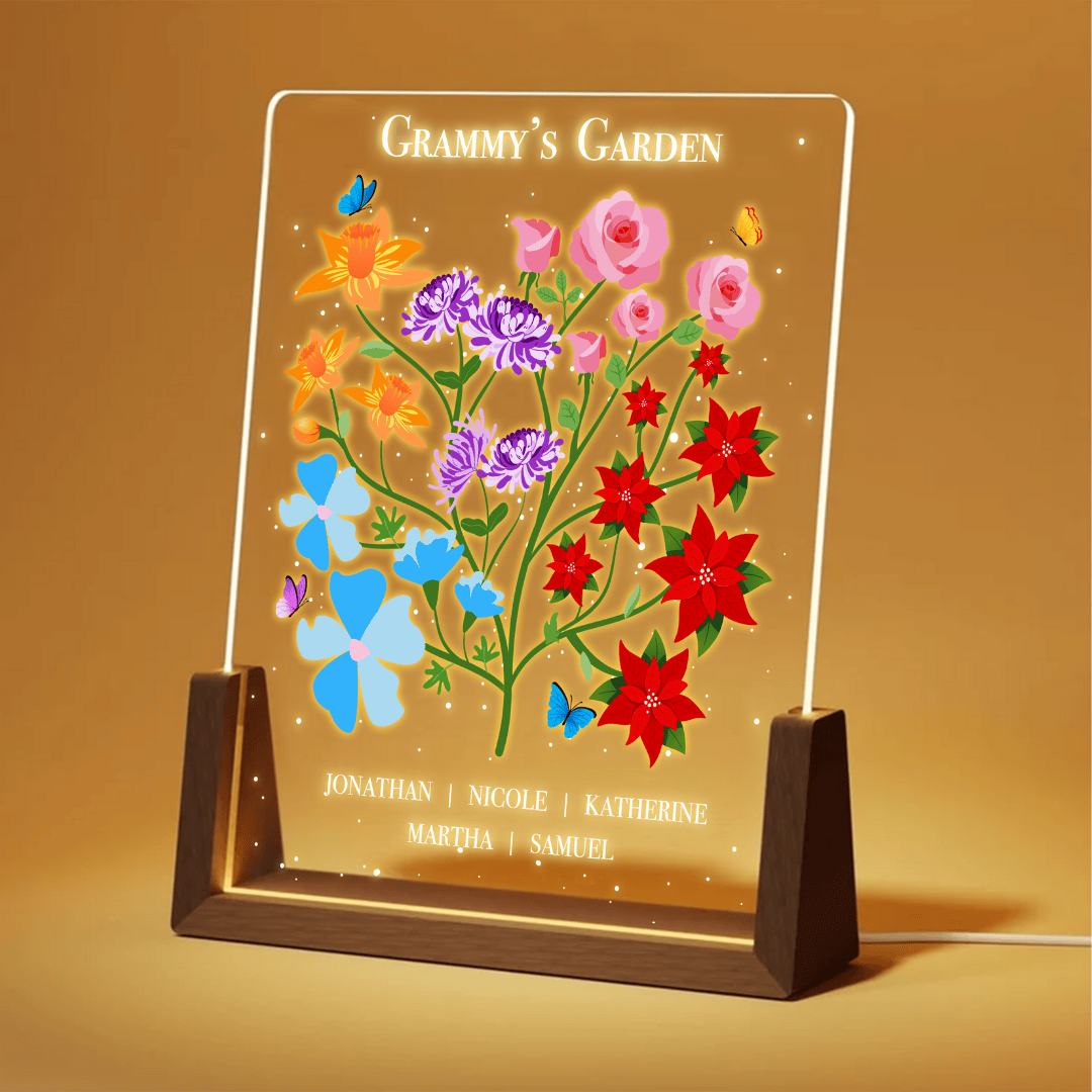 POC Personalisierte Acryl-Plakette mit Geburtsblume